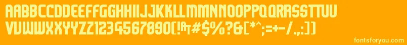 Komikazoom Font – Yellow Fonts on Orange Background