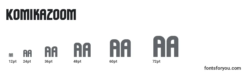 Komikazoom font sizes