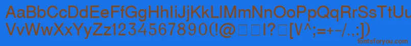 D231 Font – Brown Fonts on Blue Background