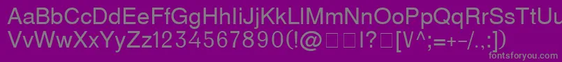 フォントD231 – 紫の背景に灰色の文字