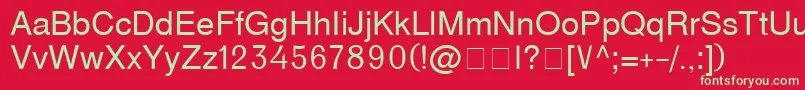 フォントD231 – 赤い背景に緑の文字