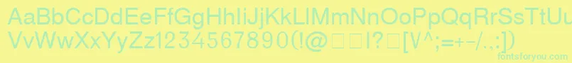 D231 Font – Green Fonts on Yellow Background