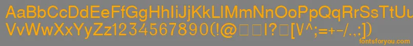 フォントD231 – オレンジの文字は灰色の背景にあります。