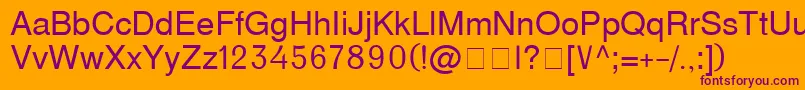 D231 Font – Purple Fonts on Orange Background
