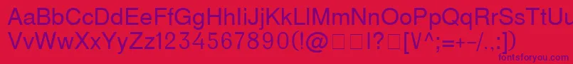 D231 Font – Purple Fonts on Red Background