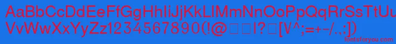 フォントD231 – 赤い文字の青い背景