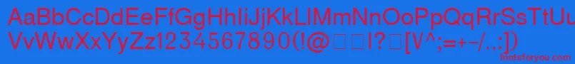 D231 Font – Red Fonts on Blue Background