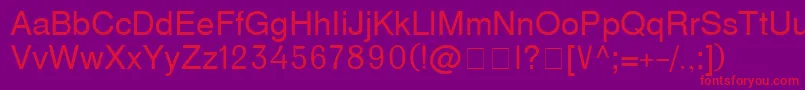 D231-fontti – punaiset fontit violetilla taustalla