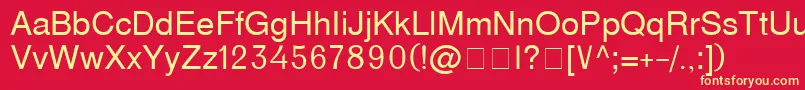 D231 Font – Yellow Fonts on Red Background