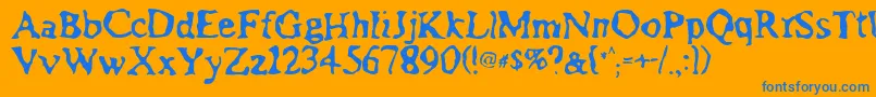 Assimilation Font – Blue Fonts on Orange Background