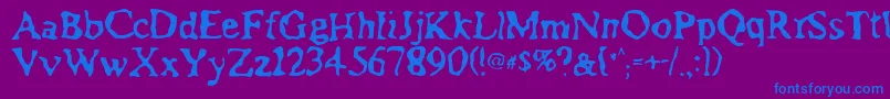 Assimilation Font – Blue Fonts on Purple Background