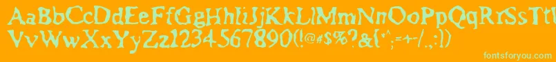 Assimilation Font – Green Fonts on Orange Background