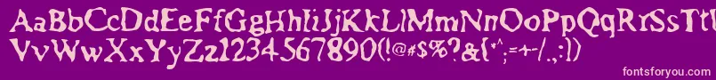 Assimilation Font – Pink Fonts on Purple Background