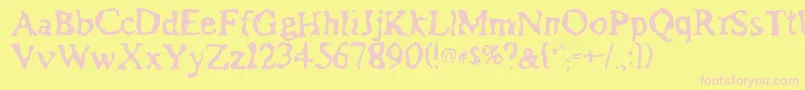 Assimilation Font – Pink Fonts on Yellow Background