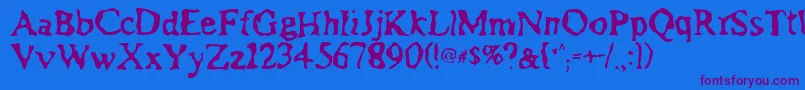 Assimilation Font – Purple Fonts on Blue Background