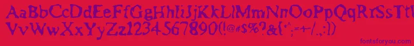 Assimilation-Schriftart – Violette Schriften auf rotem Hintergrund