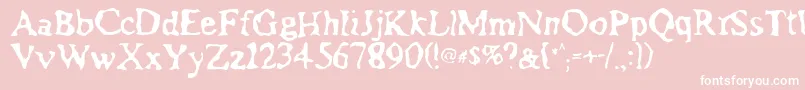 Assimilation Font – White Fonts on Pink Background