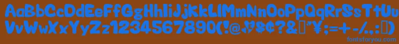 フォントValentin – 茶色の背景に青い文字