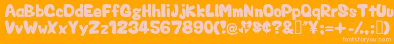 Valentin Font – Pink Fonts on Orange Background