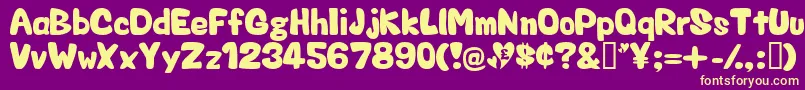 Valentin-fontti – keltaiset fontit violetilla taustalla