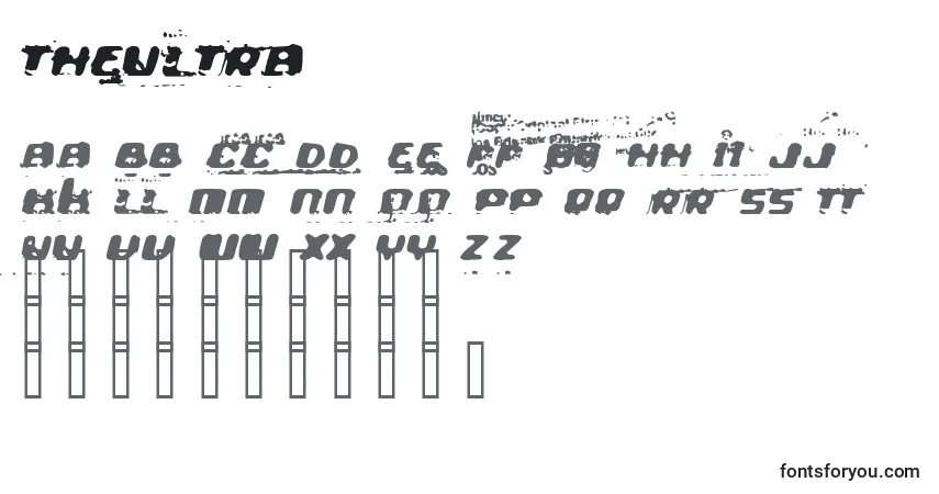 Theultra-fontti – aakkoset, numerot, erikoismerkit