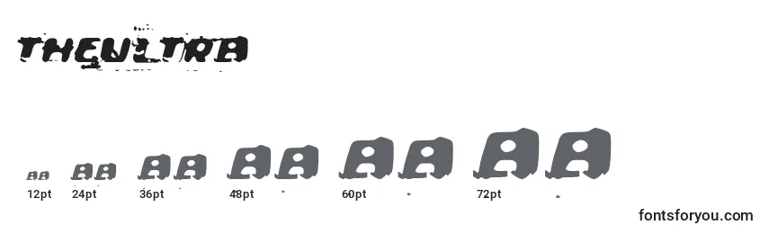 Размеры шрифта Theultra