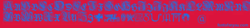 Шрифт Wieynkfrakturinitialen – синие шрифты на красном фоне