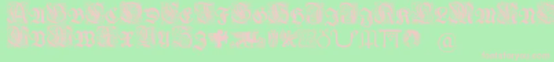 Шрифт Wieynkfrakturinitialen – розовые шрифты на зелёном фоне