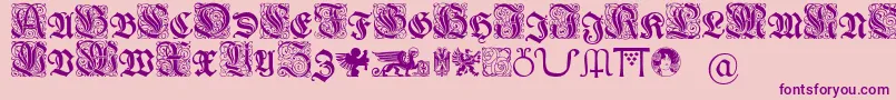 Wieynkfrakturinitialen Font – Purple Fonts on Pink Background