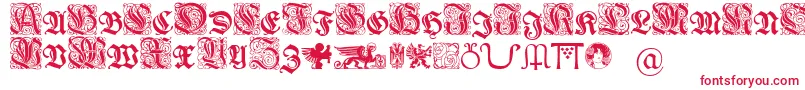 Wieynkfrakturinitialen-Schriftart – Rote Schriften