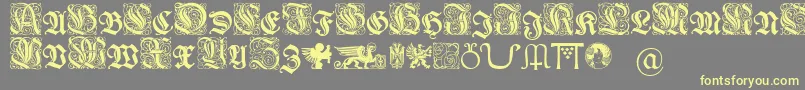 Czcionka Wieynkfrakturinitialen – żółte czcionki na szarym tle