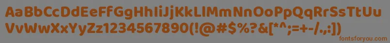 フォントBalooRegular – 茶色の文字が灰色の背景にあります。
