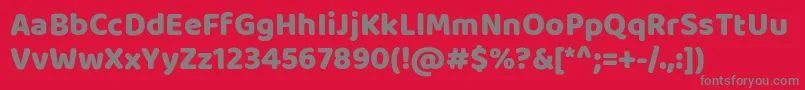BalooRegular-fontti – harmaat kirjasimet punaisella taustalla