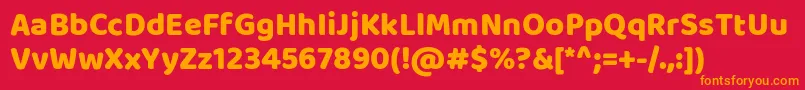 フォントBalooRegular – 赤い背景にオレンジの文字