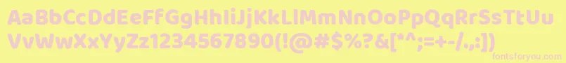 BalooRegular-fontti – vaaleanpunaiset fontit keltaisella taustalla