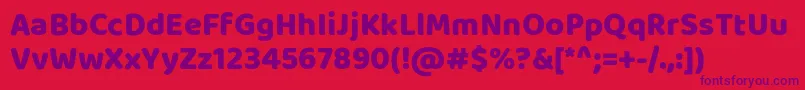 BalooRegular-Schriftart – Violette Schriften auf rotem Hintergrund