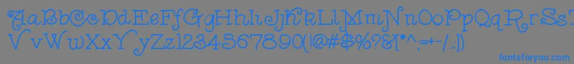 Anishoulder-Schriftart – Blaue Schriften auf grauem Hintergrund