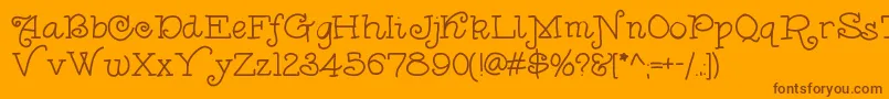 Anishoulder-Schriftart – Braune Schriften auf orangefarbenem Hintergrund