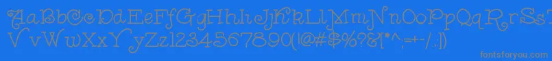 Anishoulder-Schriftart – Graue Schriften auf blauem Hintergrund