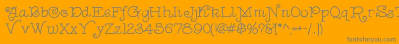 Anishoulder-Schriftart – Graue Schriften auf orangefarbenem Hintergrund