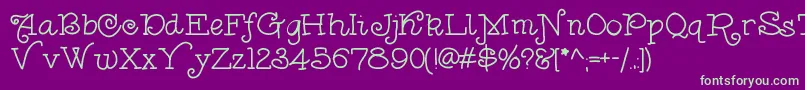 Anishoulder Font – Green Fonts on Purple Background