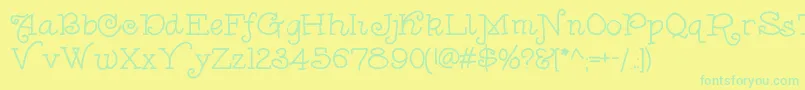 Anishoulder Font – Green Fonts on Yellow Background