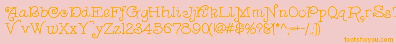 Anishoulder-Schriftart – Orangefarbene Schriften auf rosa Hintergrund