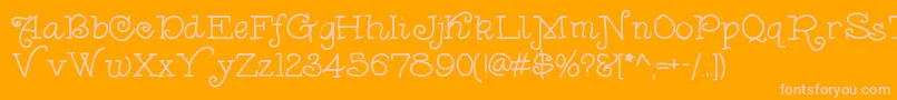 Anishoulder-Schriftart – Rosa Schriften auf orangefarbenem Hintergrund