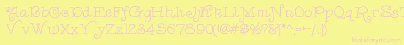 Anishoulder Font – Pink Fonts on Yellow Background