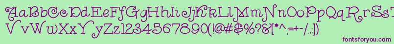 Anishoulder Font – Purple Fonts on Green Background