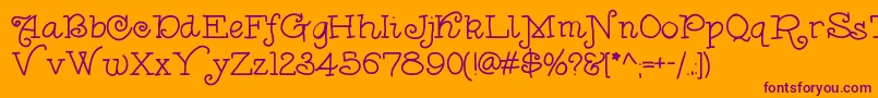 Anishoulder-Schriftart – Violette Schriften auf orangefarbenem Hintergrund