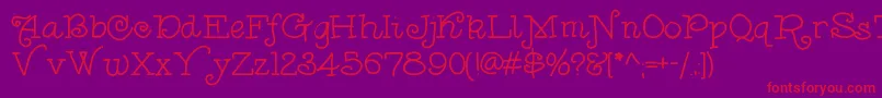 Anishoulder-Schriftart – Rote Schriften auf violettem Hintergrund