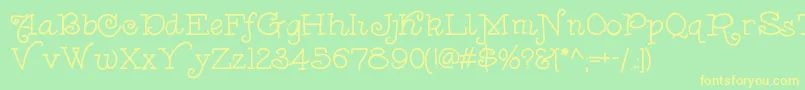 Anishoulder Font – Yellow Fonts on Green Background