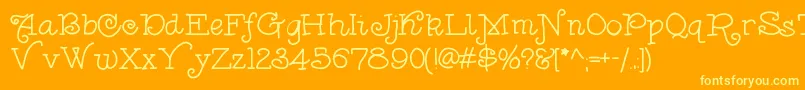 Anishoulder-Schriftart – Gelbe Schriften auf orangefarbenem Hintergrund